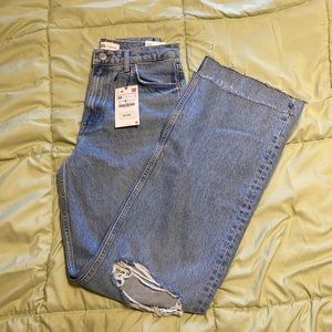 Zara Wide Leg full length high rise jeans